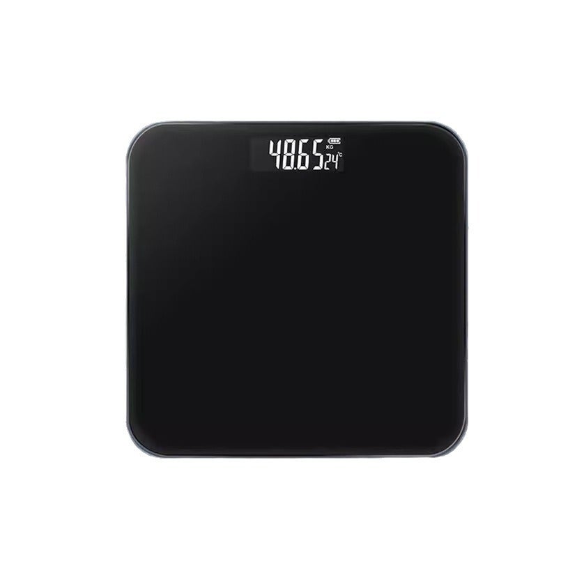 Ultra cienka, kompaktowa waga elektroniczna, 26 cm x 26 cm, szklana szalka, duży wyświetlacz LCD, nośność do 180 kg, podziałka 100 g