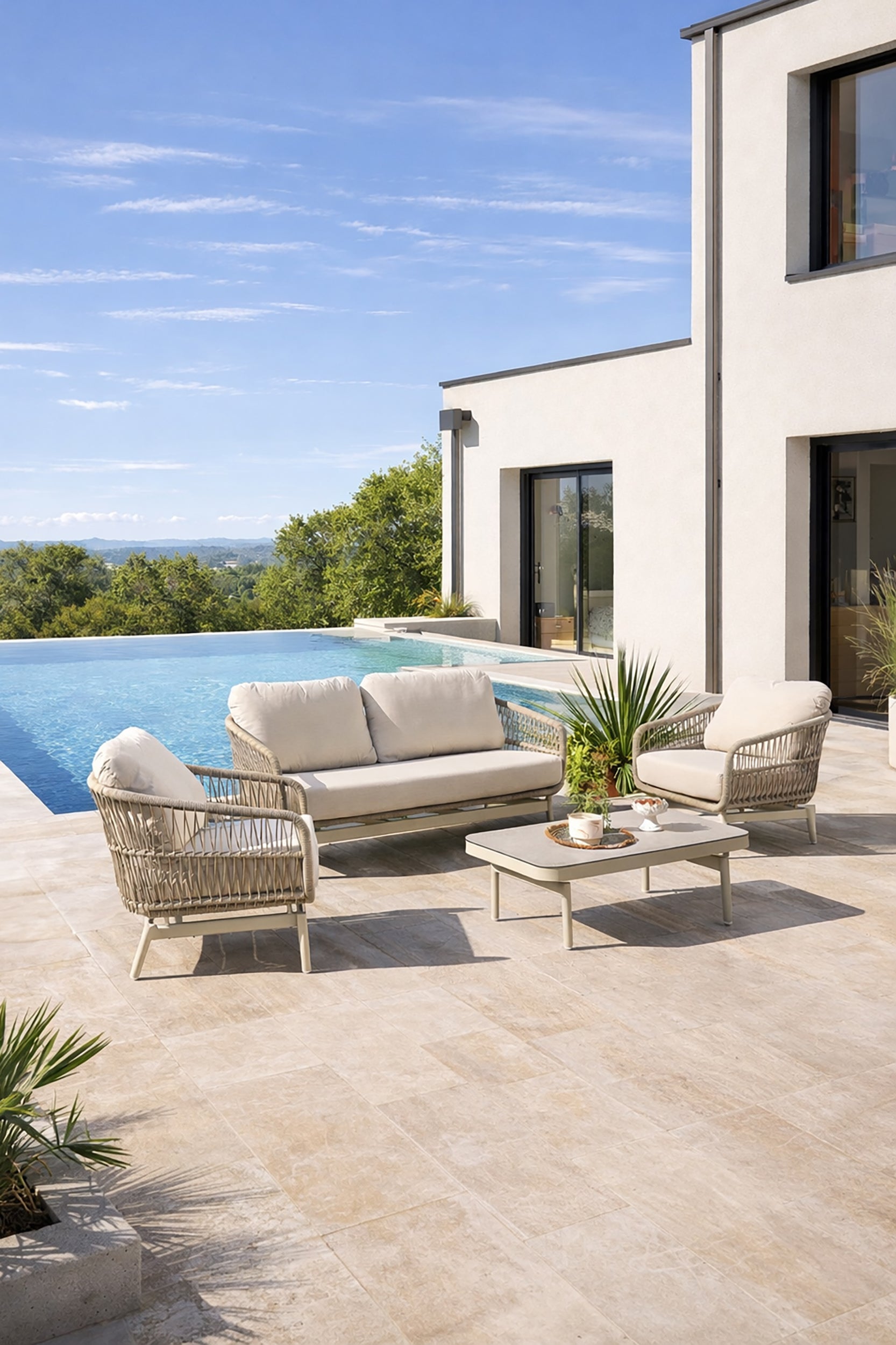 Salon de jardin bas en aluminium (5 places) DYLIS - REMARQUABLE | Leroy ...
