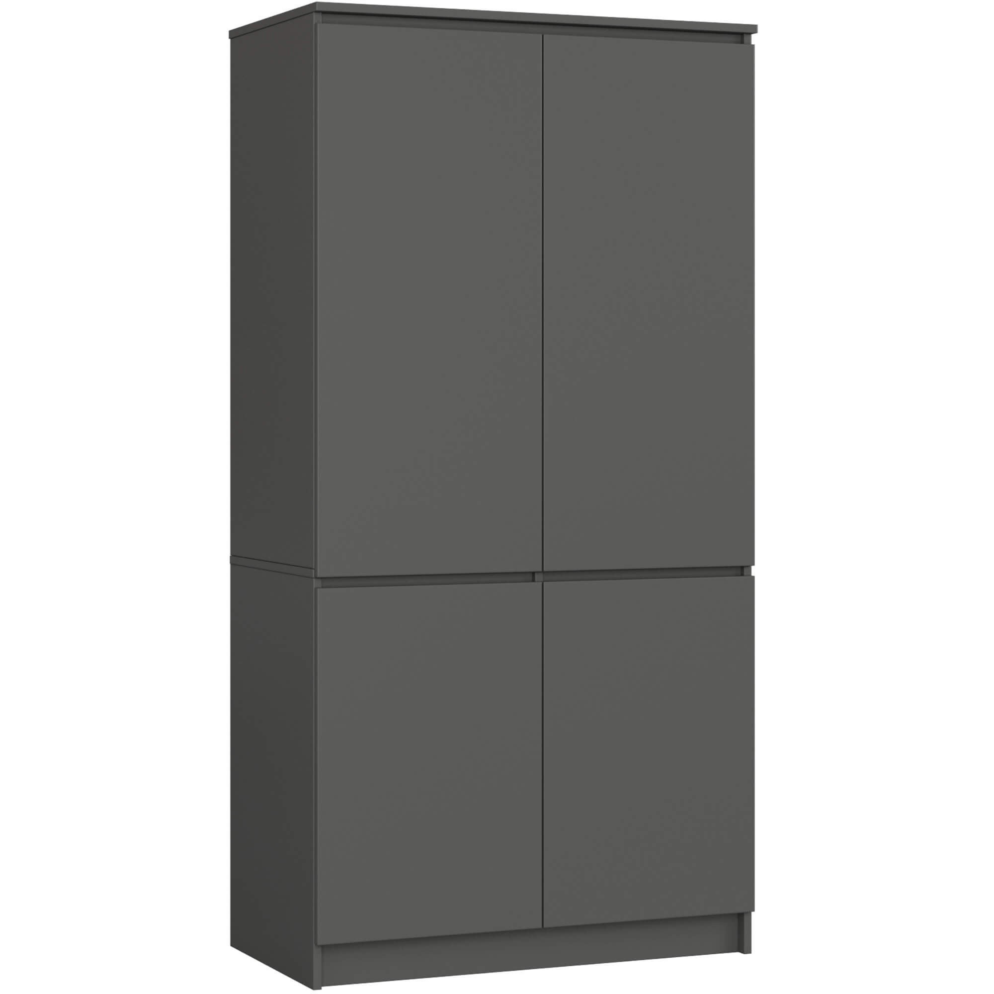 Szafa AKORD S90 4 drzwi Grafit Szary 90x51x180 cm