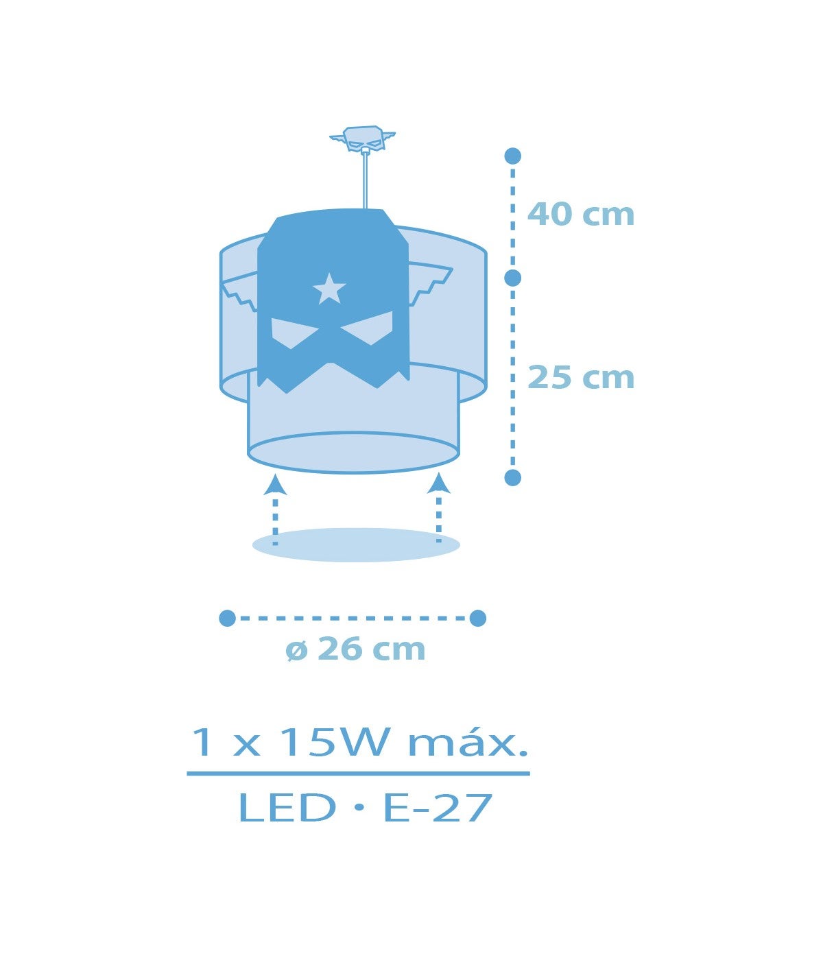 Lampa sufitowa Blue Hero - Niebieski bohater dla dzieci - 5