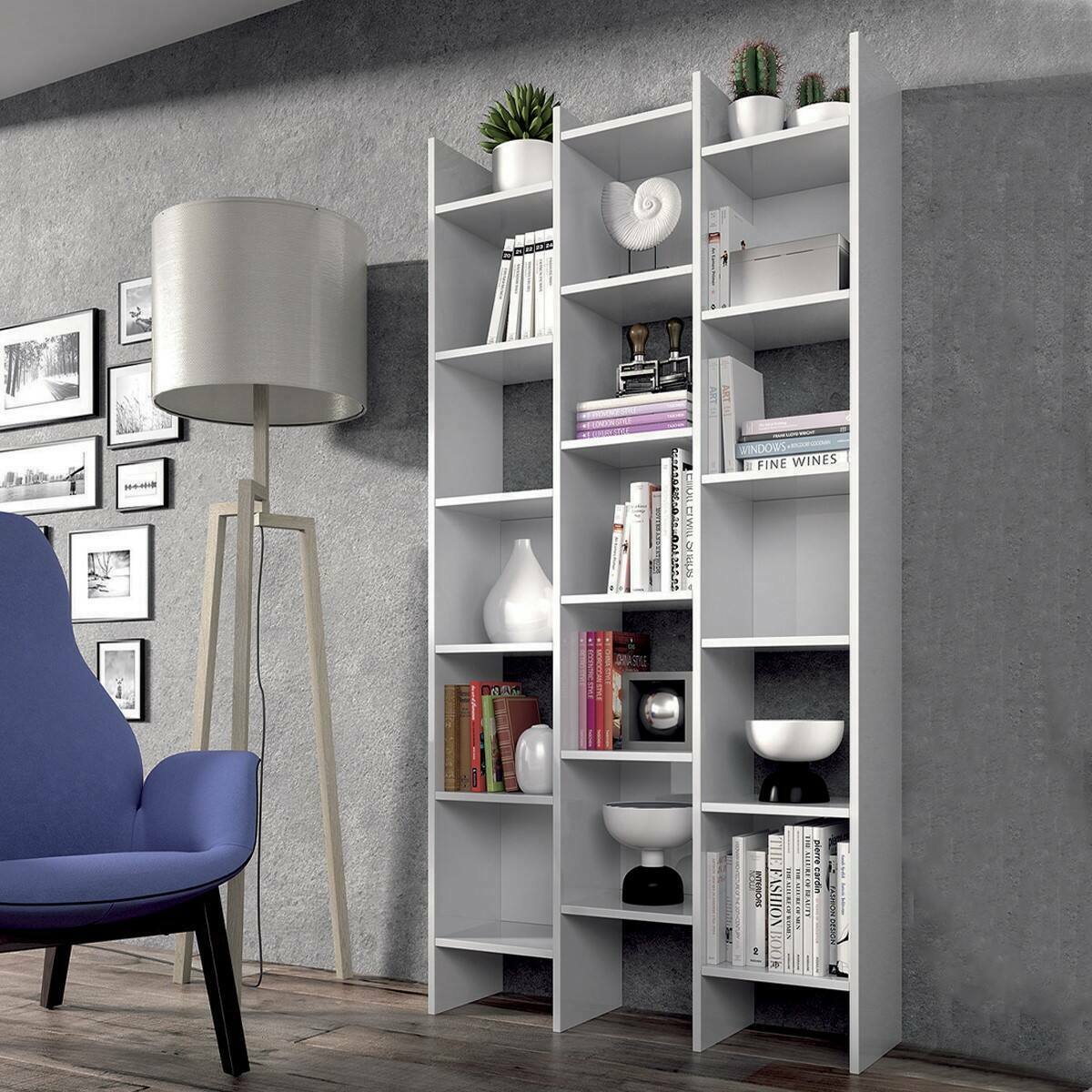 Skraut Home - Libreria Scaffale, Scaffali In Legno A Ripiani 230x186x25cm Soggiorno Ufficio Per Libri Stile Moderno Rovere E Nero 81109248