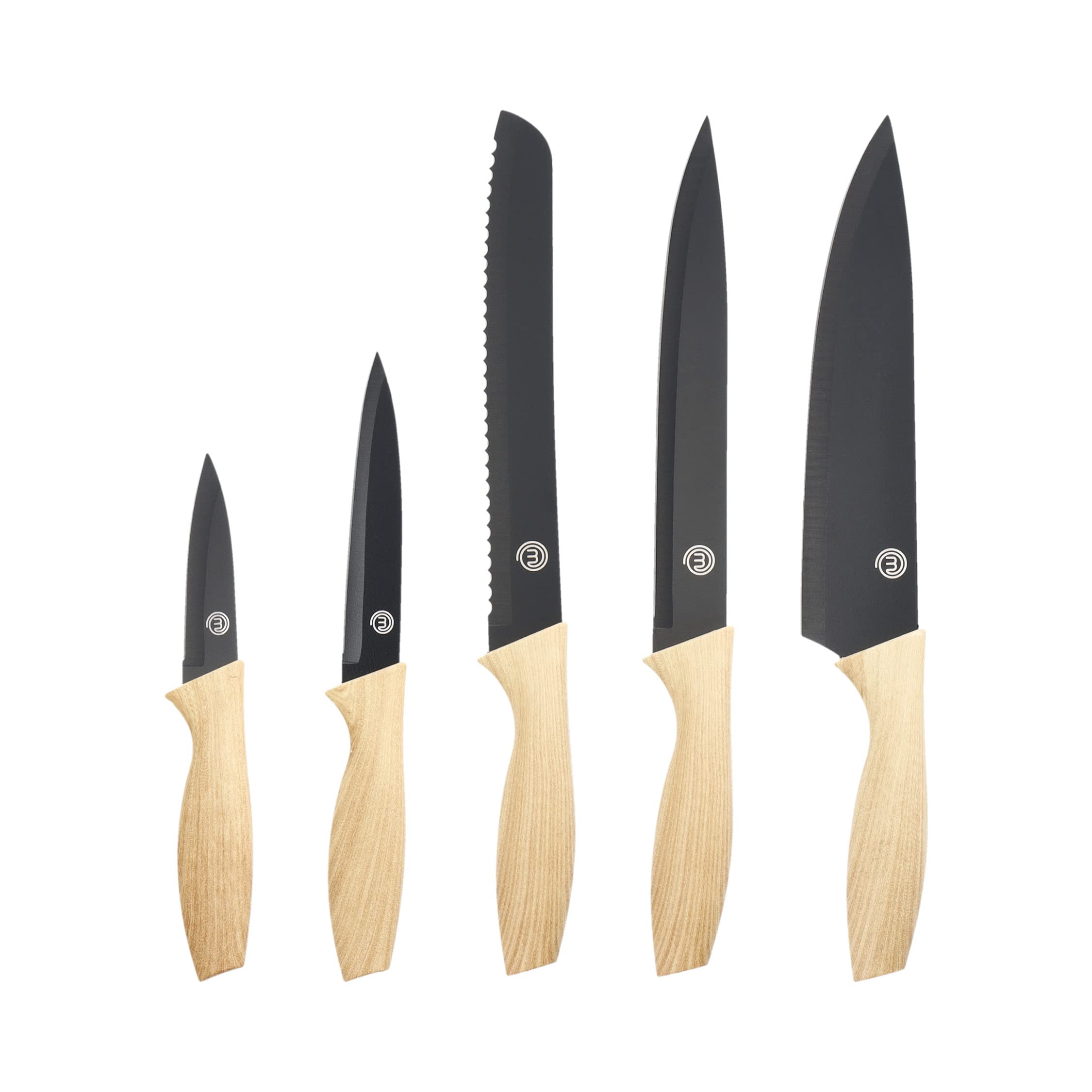 Blocco Coltelli Maestro MR-1411 – 7 Pezzi In Legno Con 5 Coltelli In Acciaio Inox E Tagliere, Professionale - 2