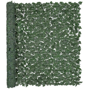 Clôture Artificielle à Feuilles Et Fleurs Blanches - Extensible 28-40 Cm, Brise-vue Décoratif Pour Jardin