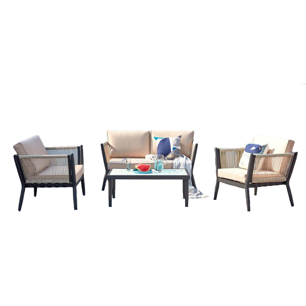 Salon de jardin en Aluminium Beige 4 personnes - 2