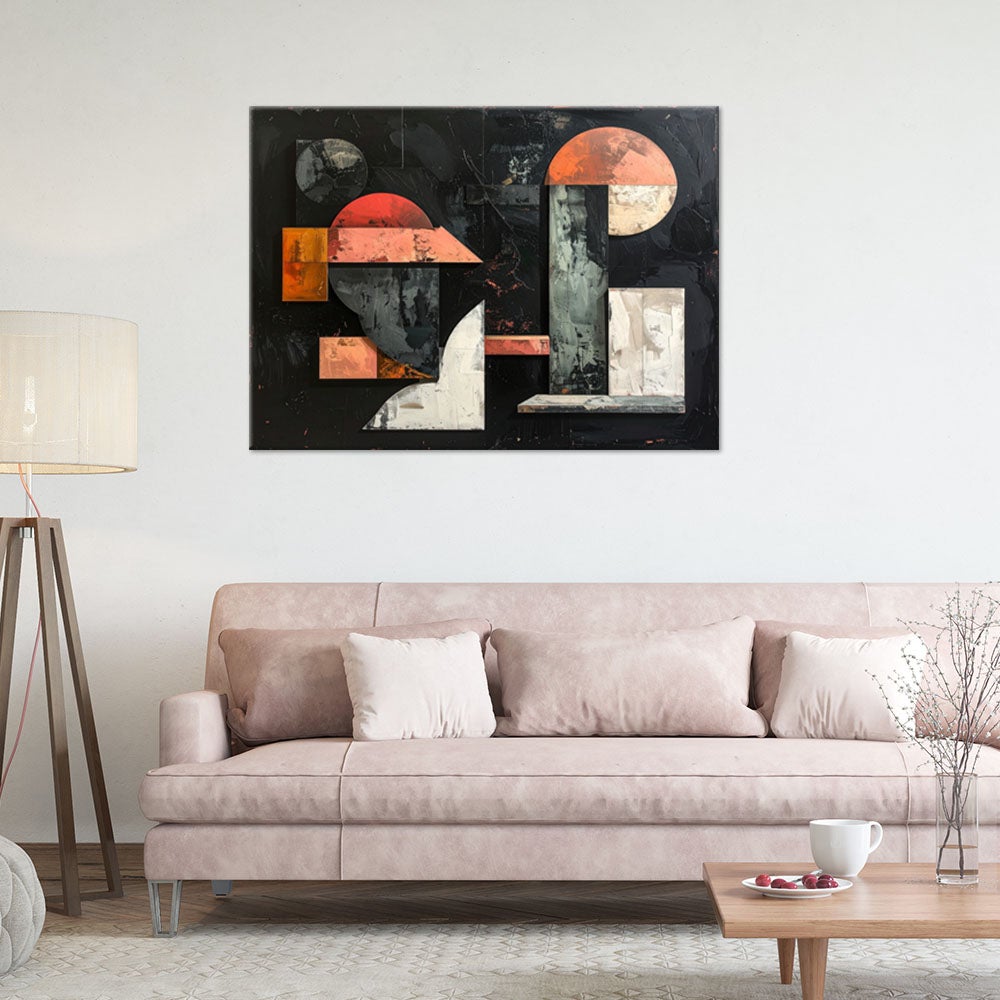 Obraz do salonu sypialni biura, Abstrakcja Kształty Geometria 60x40 - 2