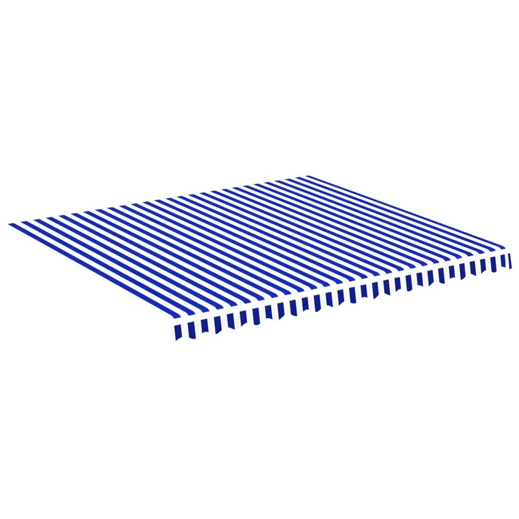 Tissu De Remplacement Cantonnière Auvent 2.5m Bleu Et Blanc - Lambrequin Store Banne Rayé