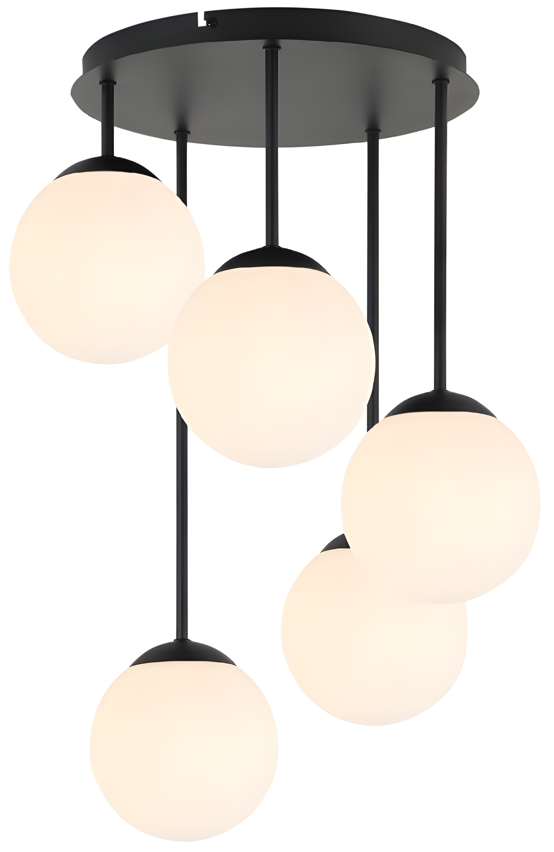 Lampa Sufitowa Wisząca Toolight App1816-5Cpr Czarny Biały