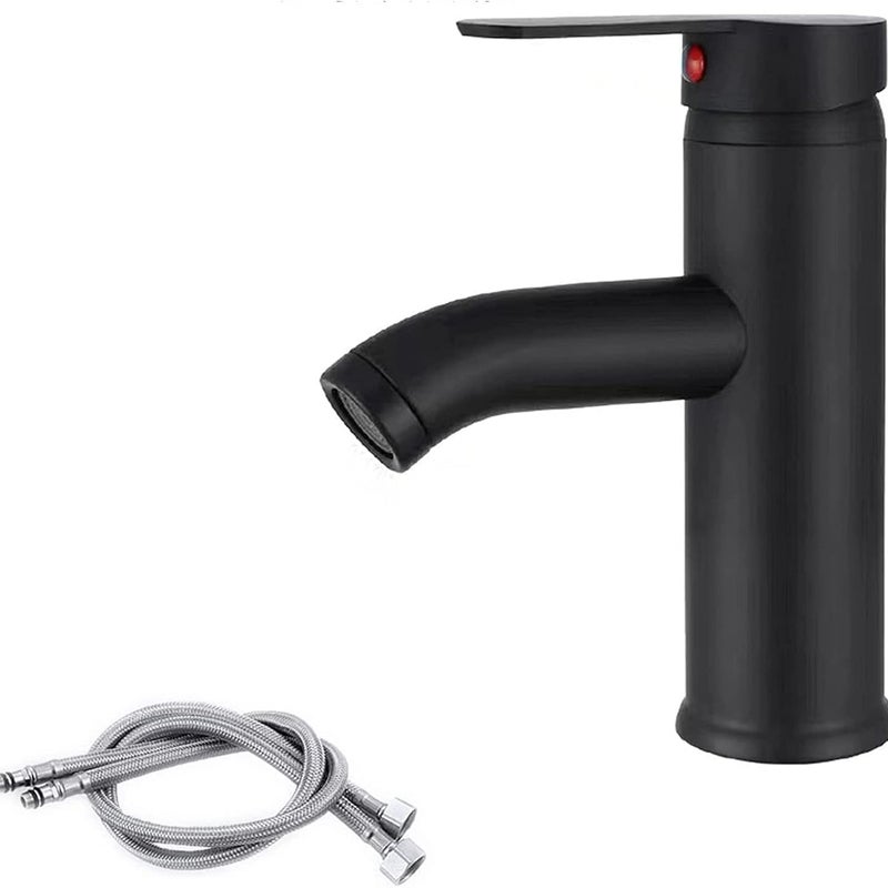 Czarny kwadratowy kran umywalkowy, czarny kran umywalkowy, stalowy kran mieszaczowy do wody ciepłej i zimnej, toaleta, łazienka, umywalka (