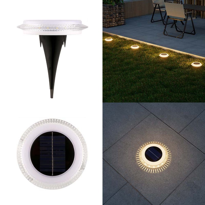 8 wbudowanych lamp solarnych LED, wodoodpornych, ciepłe światło, stal nierdzewna, automatyczne włączanie do ogrodu, na taras, trawnik, aleję