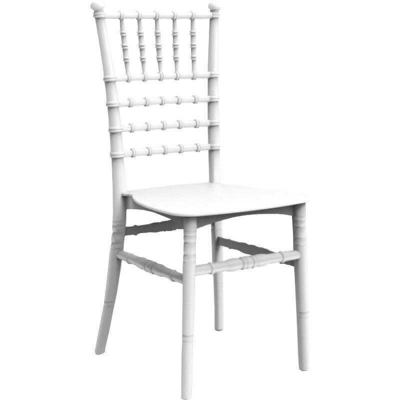 Krzesło Chiavari TIFFANY z białego polipropylenu, model wzmocniony
