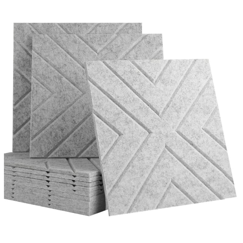Zestaw 12 samoprzylepnych paneli akustycznych, wyściółka dźwiękochłonna z poliestru, panele ścienne o wysokiej gęstości, 30 x 30 x 1 cm, kolor szary