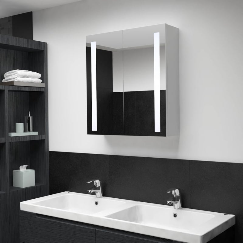Szafka łazienkowa z lustrem i LED, 60 x 14 x 62 cm vidaXL