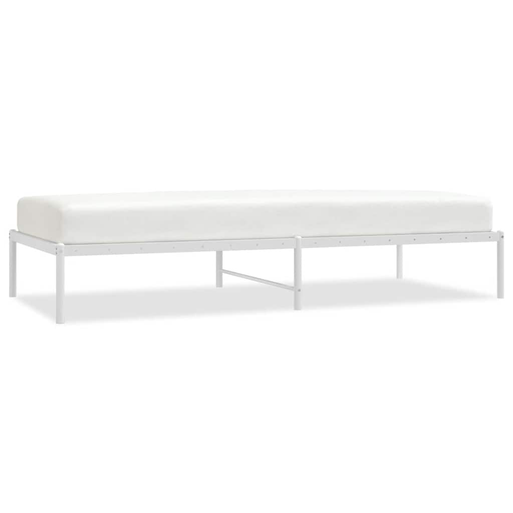 Łóżko Metalowe Białe Rama Łóżka Ze Stelażem DO Pokoju Sypialni 90x200 cm