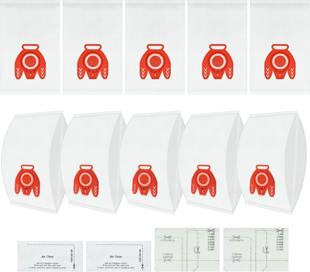 10 sacos Miele FJM - Pour Compact C1/C2/S2-S7 - Filtração 3D Eficiência ...