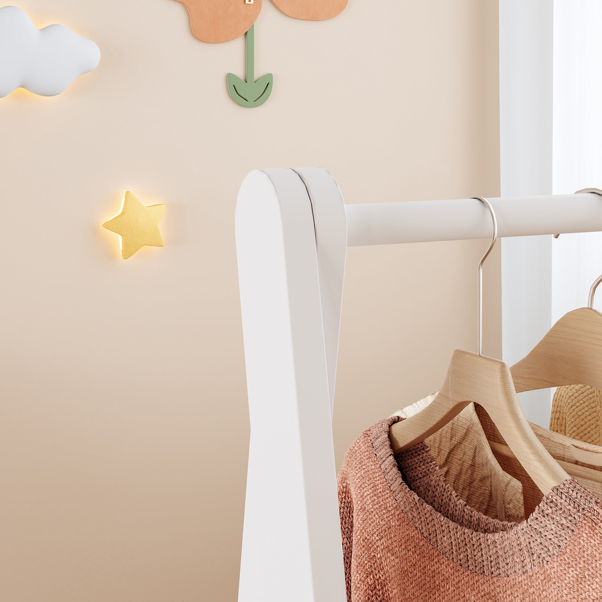 Portemanteau pour enfants Vestnes 99 x 66 x 38 cm blanc [en.casa] - 6