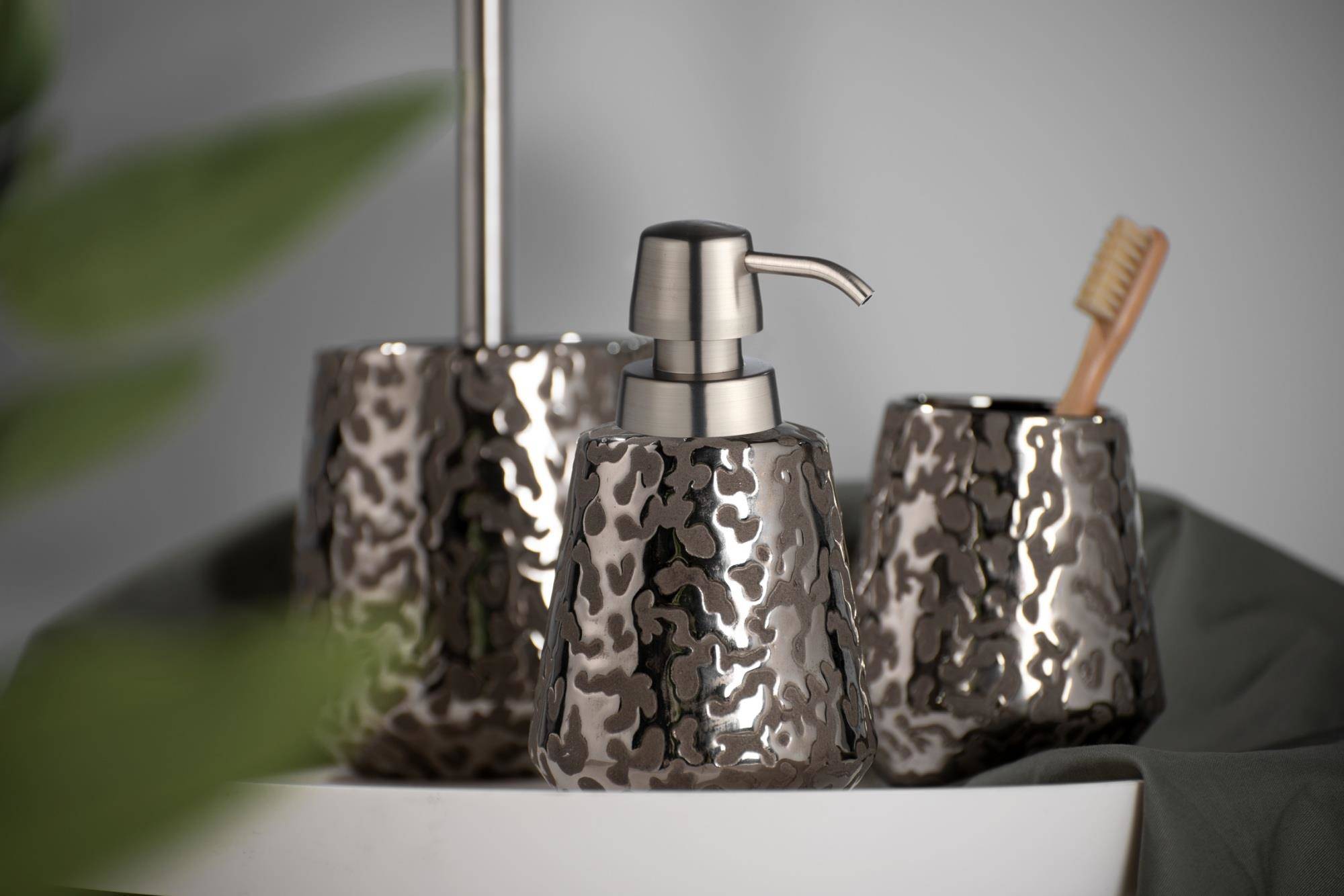 Brosse WC BURGOS, finition platine, céramique, Wenko, WENKO - 2