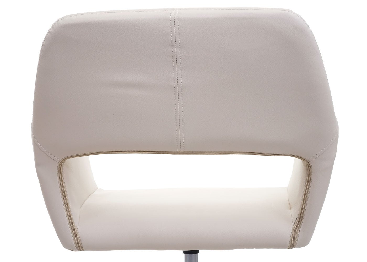 Homeoffice-HWC-A50 IV, chaise de bureau de salon + chaise de salle à manger ~ similicuir crème, pied noir - 4