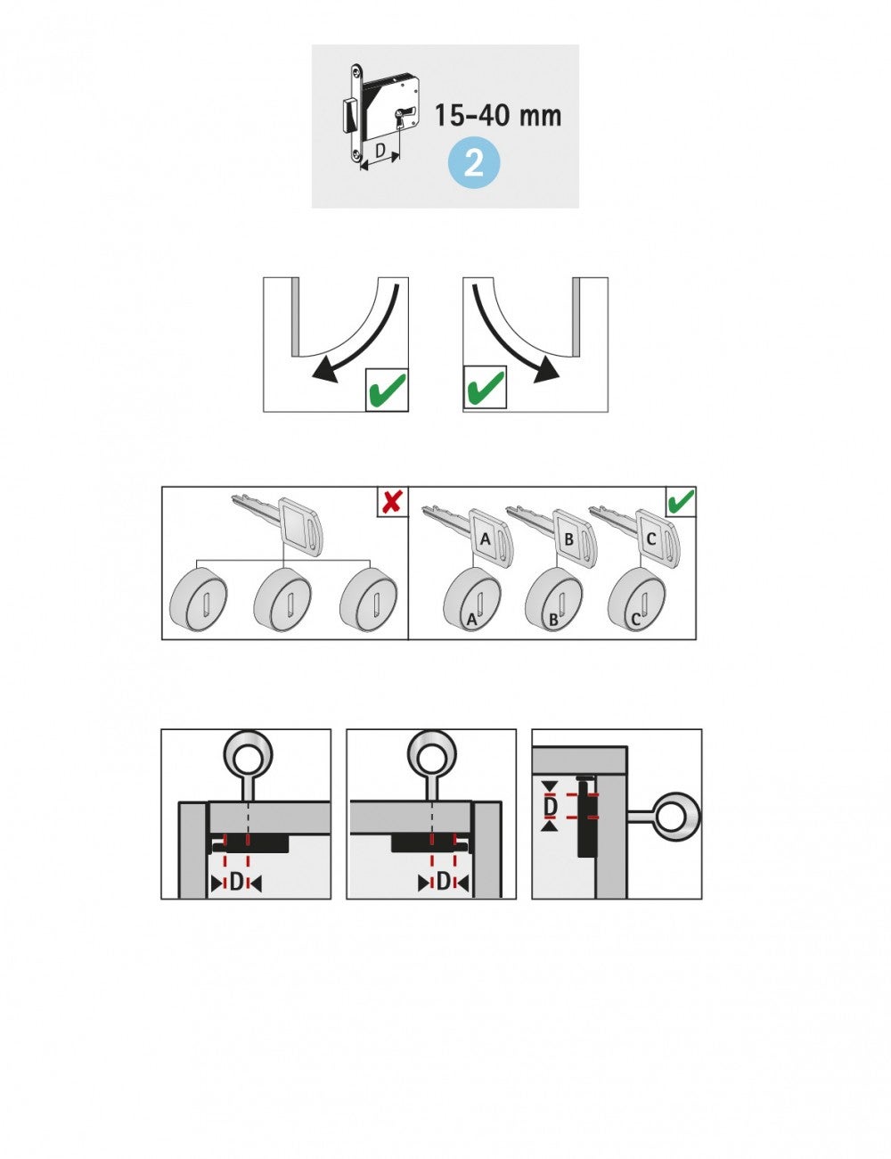 Serrure de meuble acier en applique HETTICH 40 mm réversible - 2