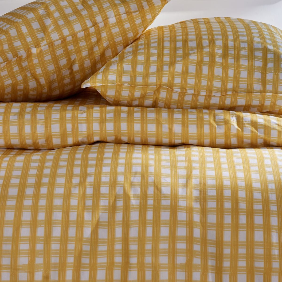 Parure de lit imprimé A carreaux Coton SUNSHINE LUCILE - 3