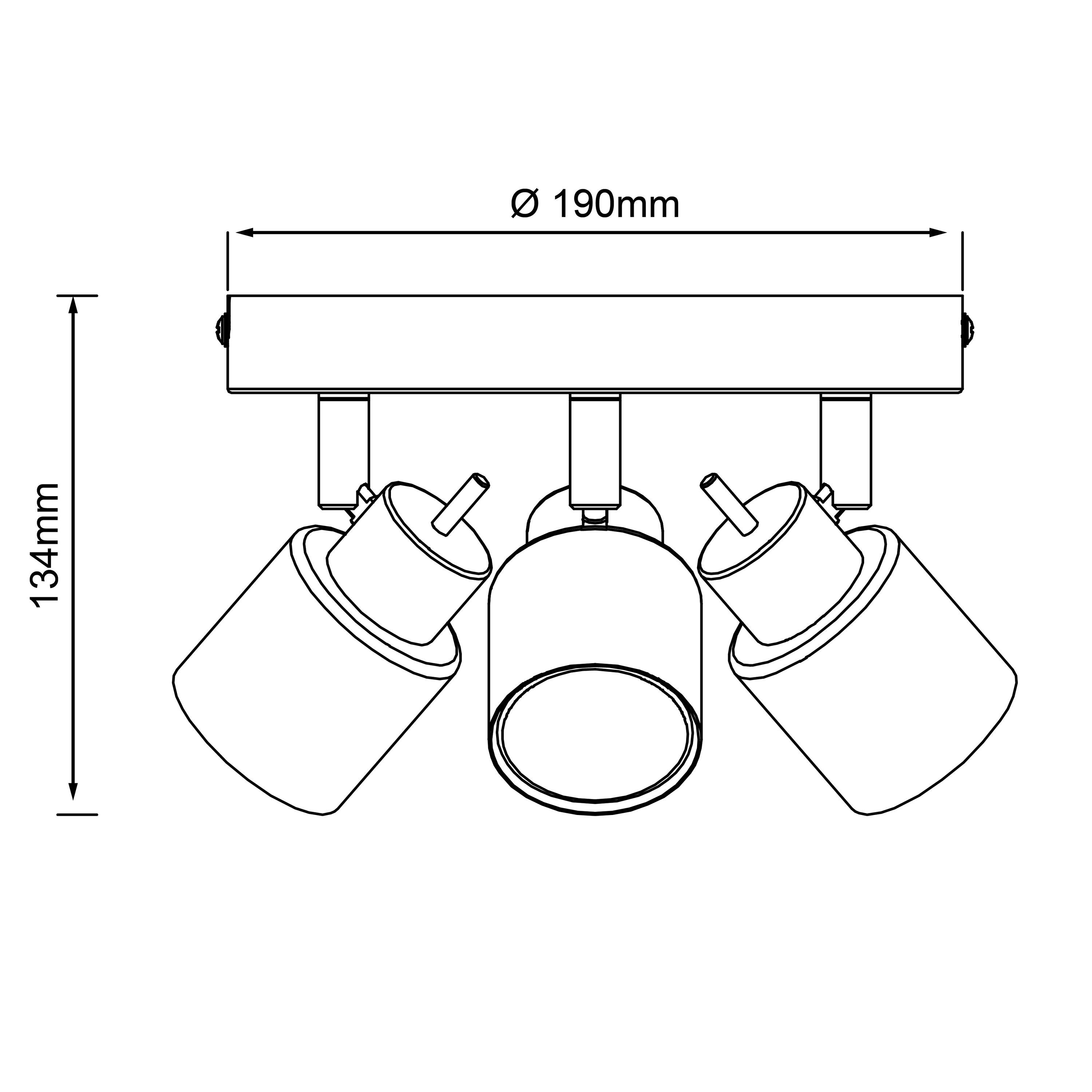 Brilliant Andres 3-płomienny reflektor LED, czarny matowy, metalowy, 3x QPAR51, GU10, 10 W, w tym reflektor LED (strumień świetlny: 345 lm, barwa świa - 2
