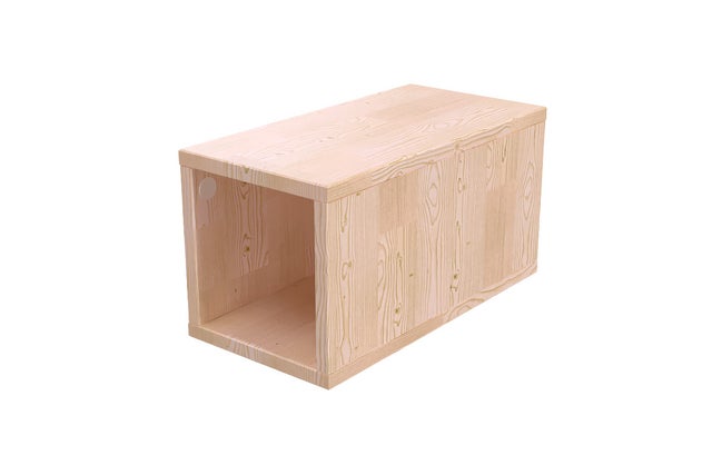 Cubo di legno 25x50 cm, Colore: Vernice Naturale, Dimensioni: 25x50
