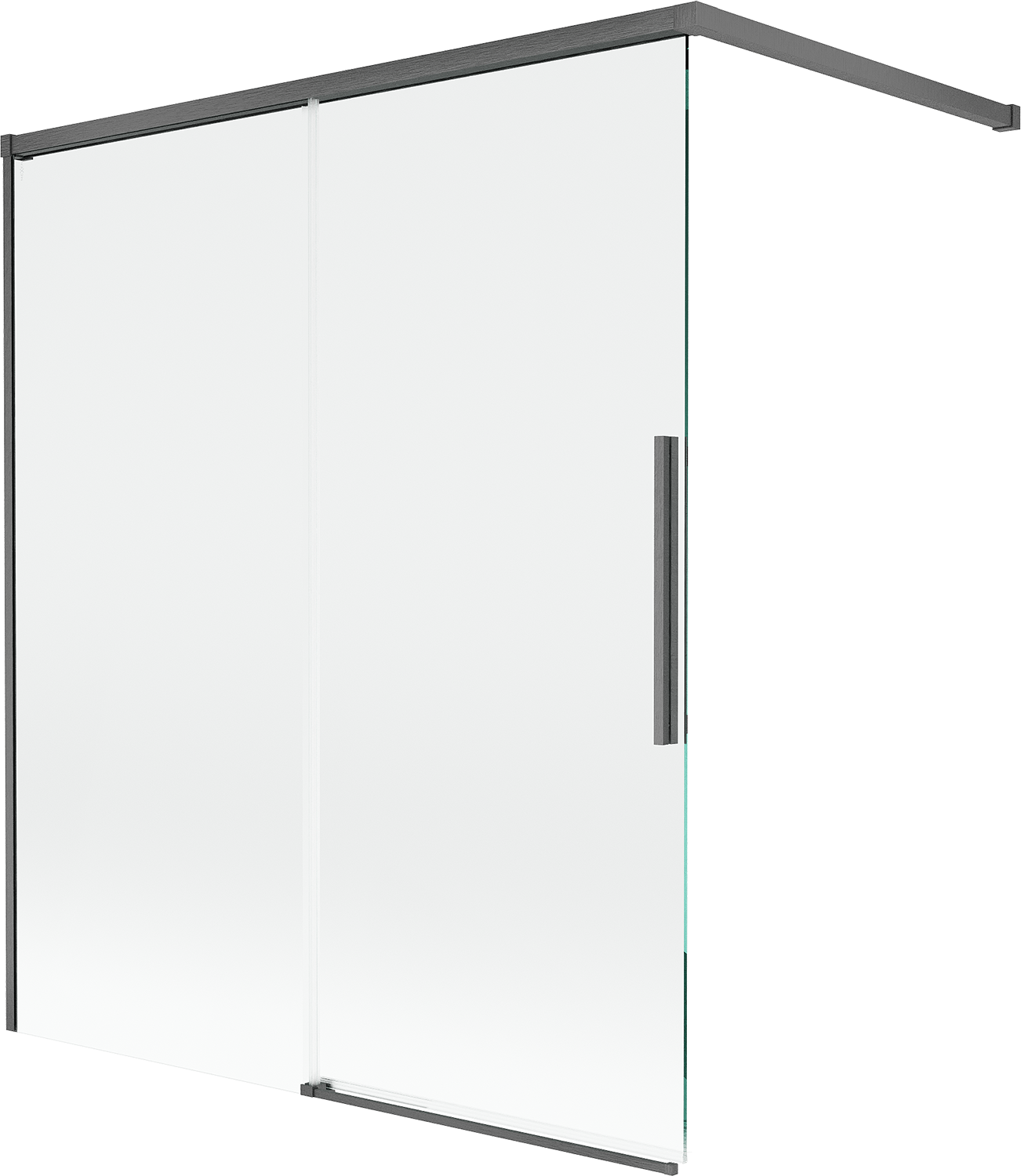 Mexen Rox parawan nawannowy 2-skrzydłowy rozsuwany 140 x 150 cm, transparent, gun gray szczotkowany - 8C9-140-003-66-00