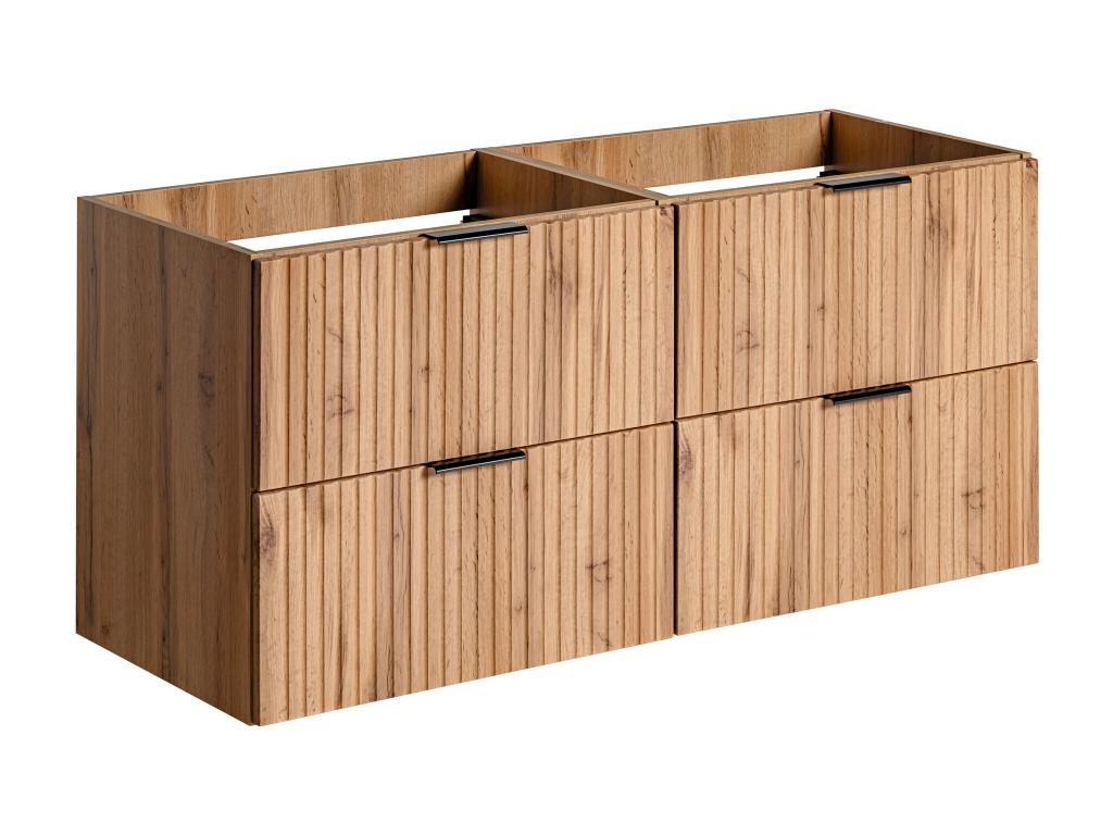 Szafka łazienkowa wisząca pod umywalką paskowana - Naturalny jasny - L120 cm - ZEVARA