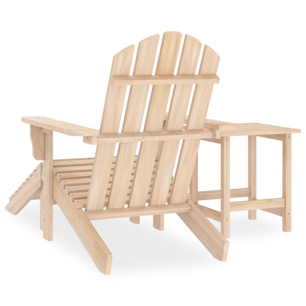 Chaise de jardin | Siège de Terrasse | Chaise d'extérieur Adirondack avec repose-pied et table Sapin CFW598802 - 4