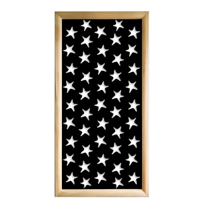 STARFISH - Prostokątne moduły dekoracyjne z drewna i PVC - Rozmiar 73x148 cm - Grubość 64 mm - Kolor wewnętrzny CZARNY