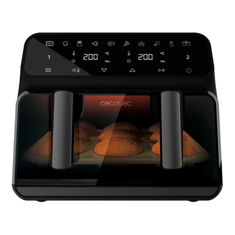 Frytkownica na gorące powietrze Cecotec Cecofry Advance 9000 Window podwójny kosz 9L 2200W czarna