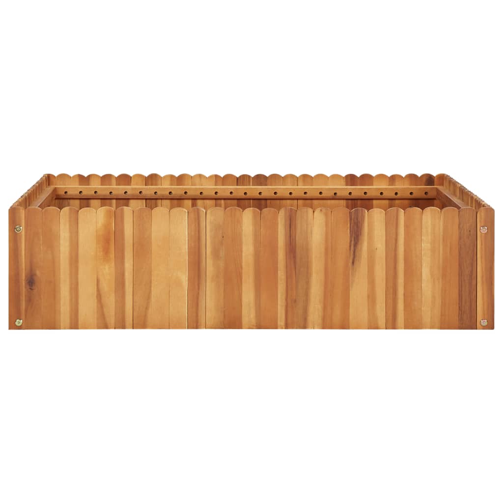 Fioriera aiuola rialzata piante fiori giardino 100 x 100 x 25 cm legno massello di acacia 02_0000968 - 2