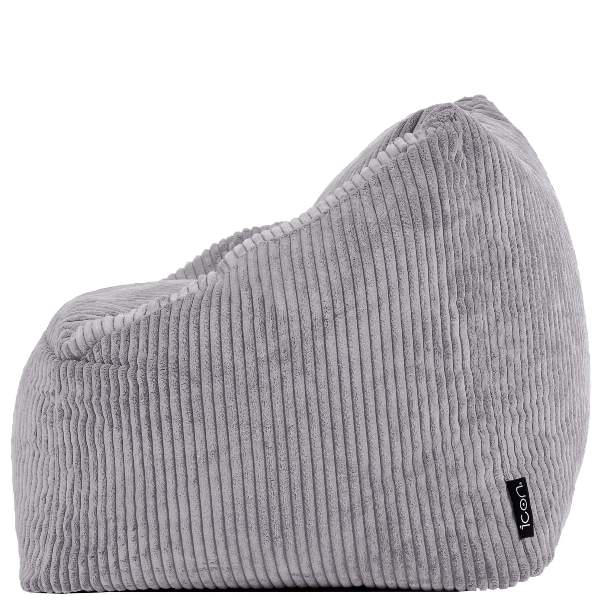 Pouf fauteuil enfant Icon velours côtelé gris clair, chambre, salon, 55x55xcm Oeko-Tex® - 5