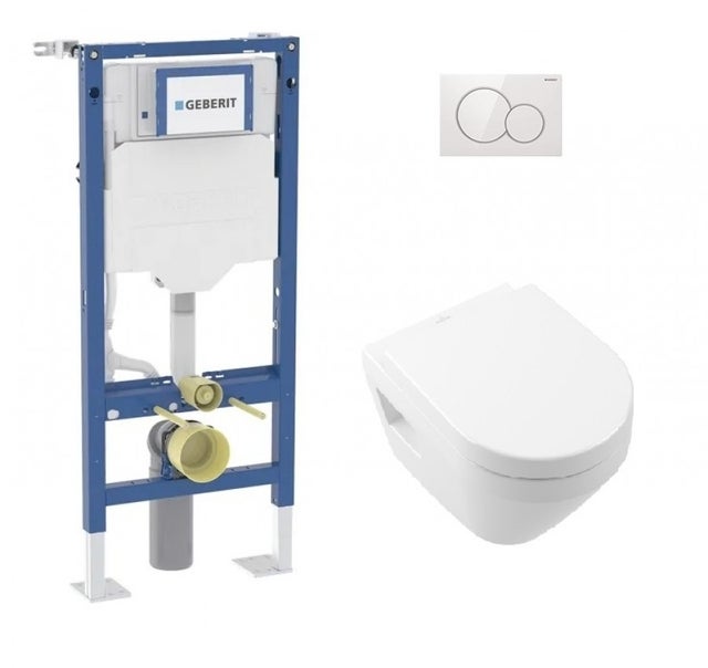 Pack WC Geberit UP320 + Cuvette Architectura TwistFlush + Plaque Sigma blanche