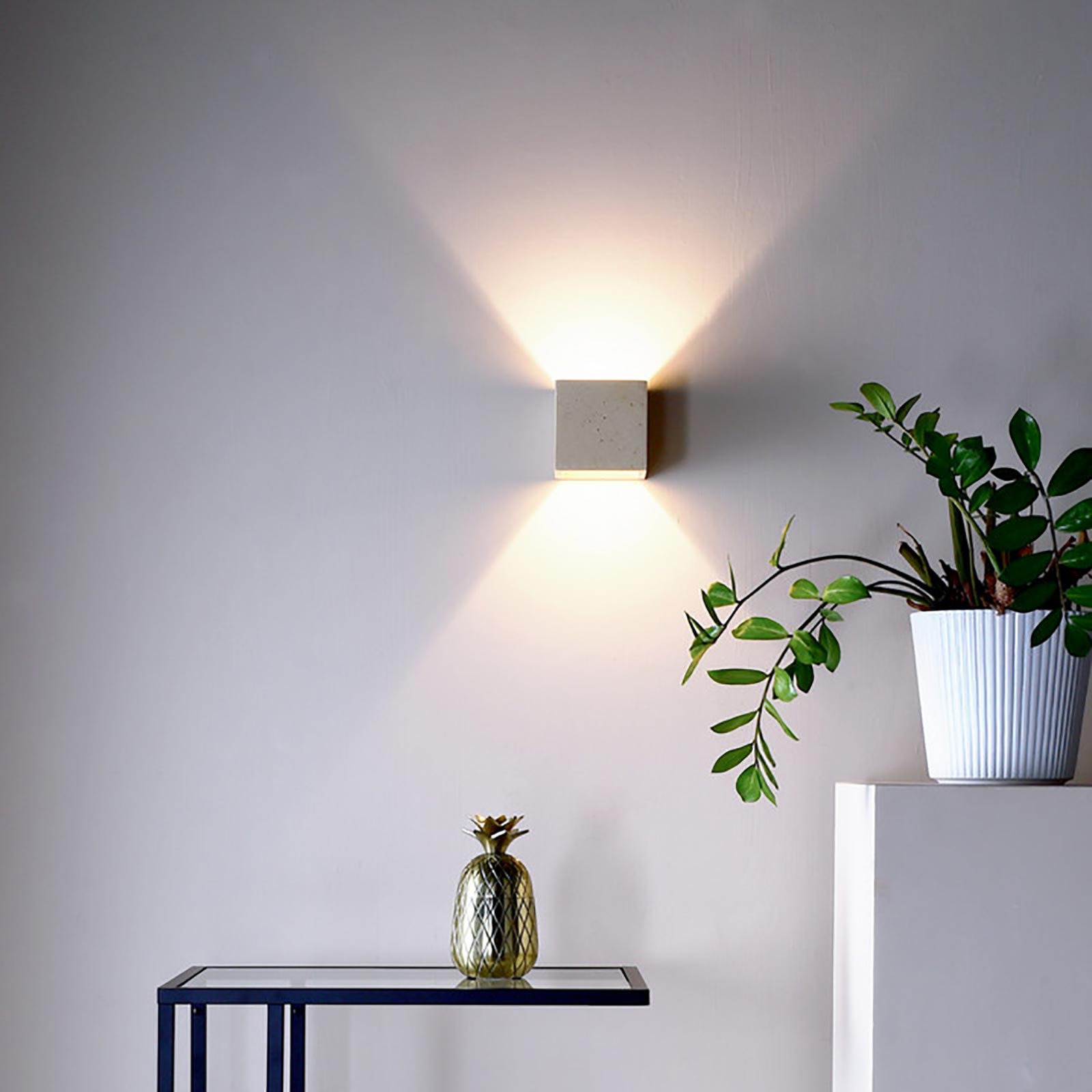 Applique murale moderne G9 en pierre de ciment, double faisceau lumineux, pour chambre à coucher, bureau, couloir d'entrée, 230V COULEUR GRIS - 5