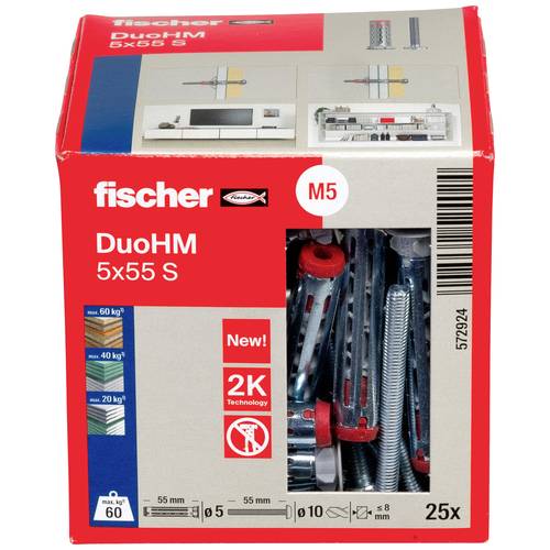 Fischer 572924 DuoHM 5x55 S PH TX Cheville pour corps creux 55 mm 25 pc(s) - 2