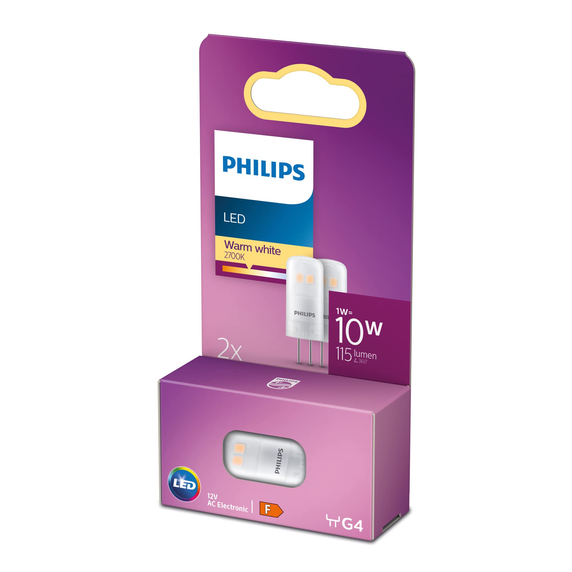 Philips Lighting 76787700 Led Cee 2021 F (a - G) G4 1 W = 10 W Blanc Chaud (ø X L) 13 Mm X 13 Mm 2 Pc(s) - 2