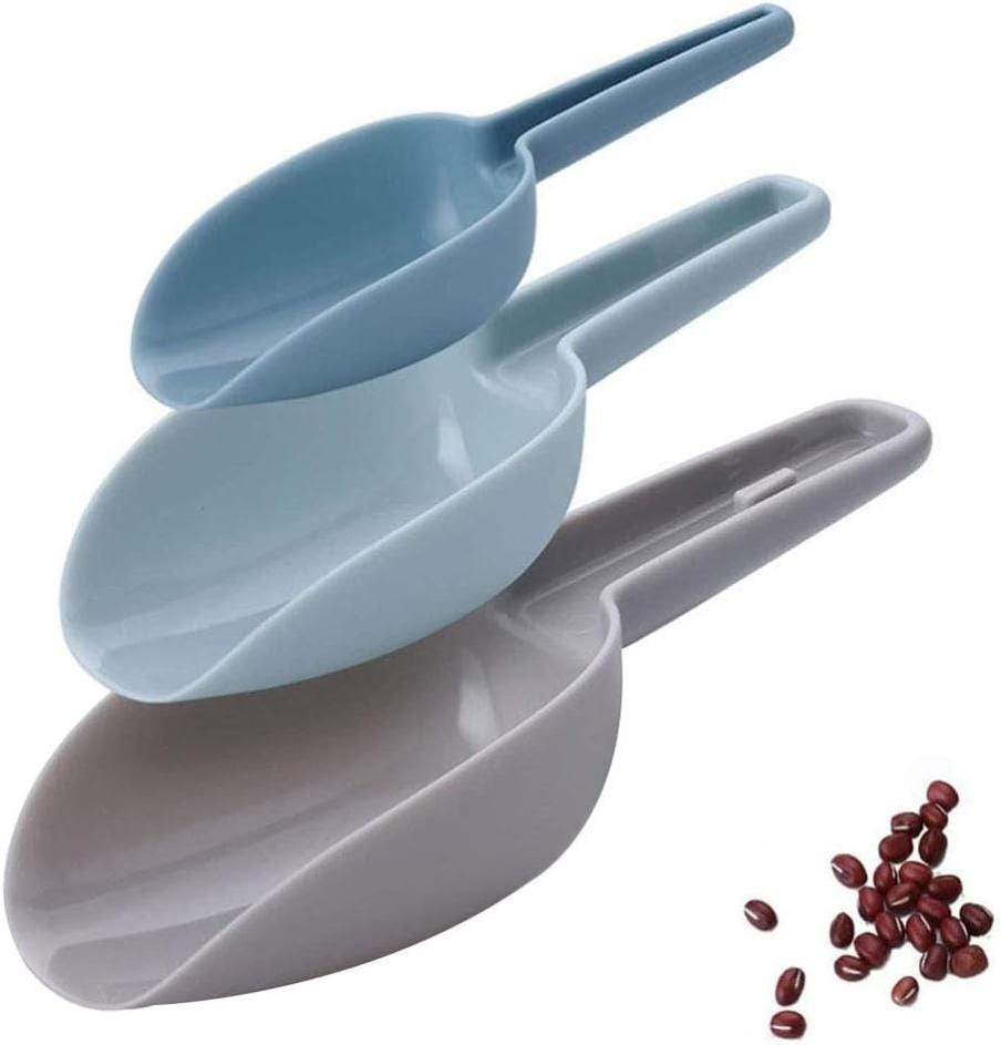 Zestaw 3 plastikowych łyżek do lodu – plastikowa łyżka do jedzenia – pogrubiona, składana łyżka do lodu z tworzywa PP (3 kolory)