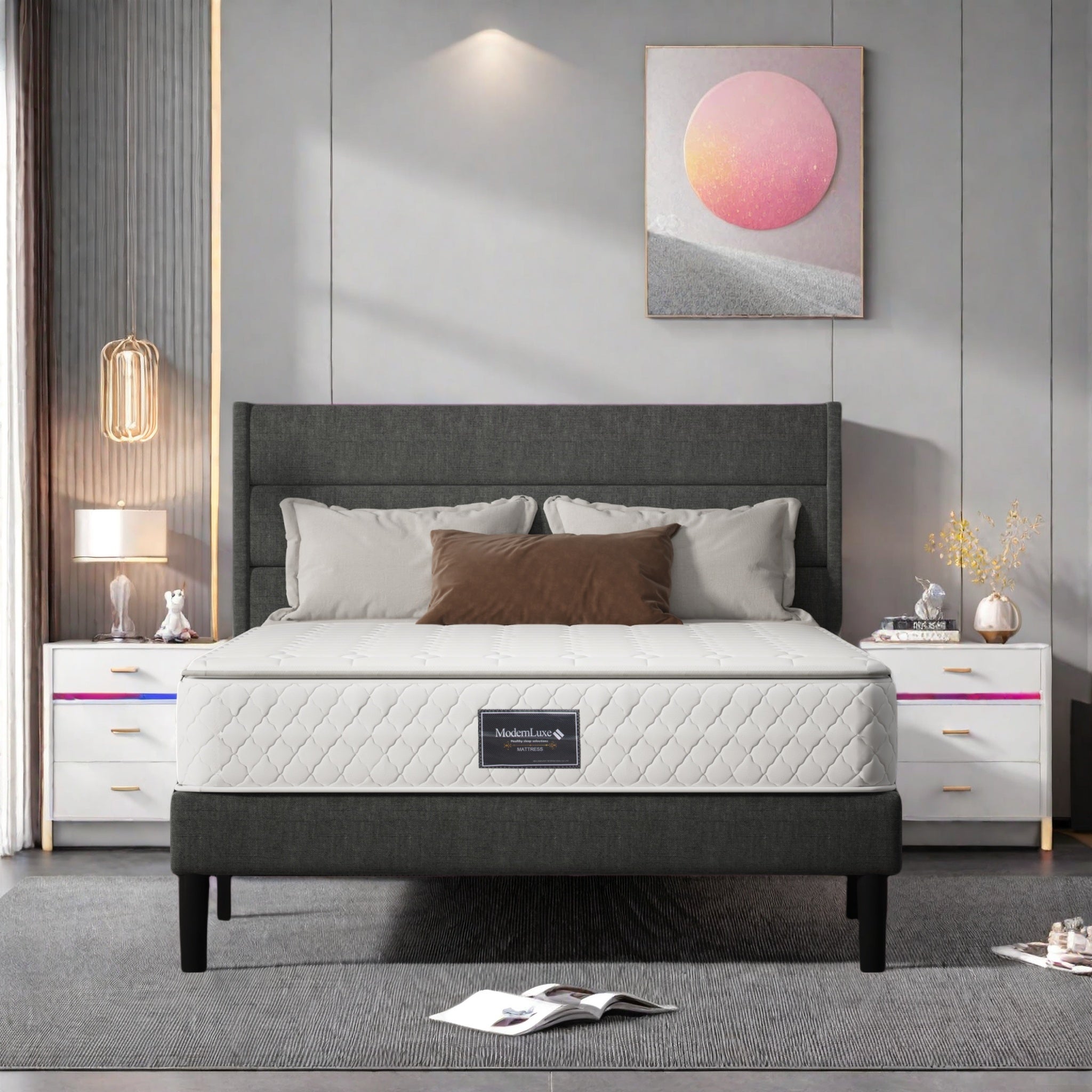 Matelas 90x200 cm, ressorts ensachés, mousse à froid 7 zones, fermeté H3, épaisseur 25 cm, matelas de lit d'adulte - 5