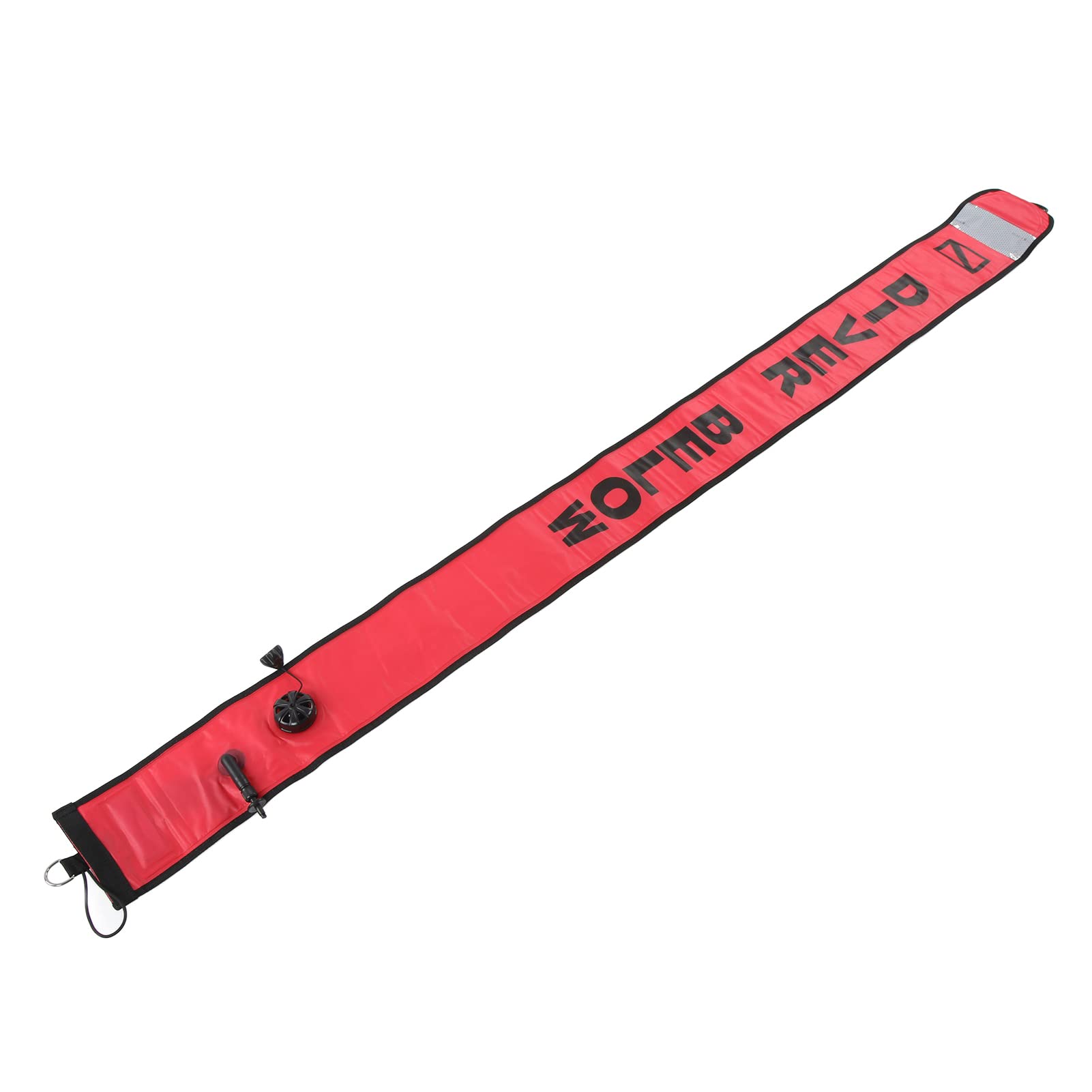 Pluzluce Bouée de marquage de surface SMB de 1,8 m, tube de signal gonflable haute visibilité avec bande réfléchissante, bouée flottante pour plongée sous-marine