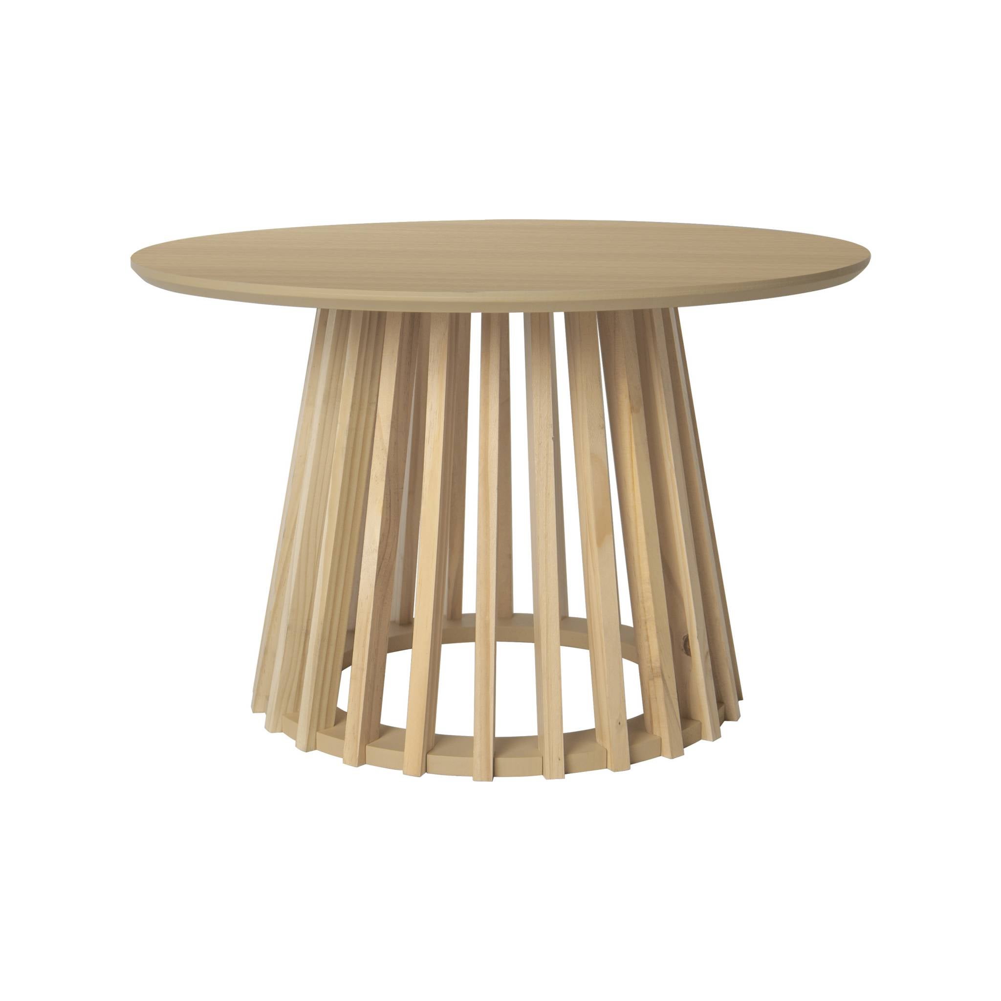 Set de 2 tables basses rondes plateau effet bois chêne et pieds en bois de sapin. Ø40cm et Ø60cm CLARA - 5