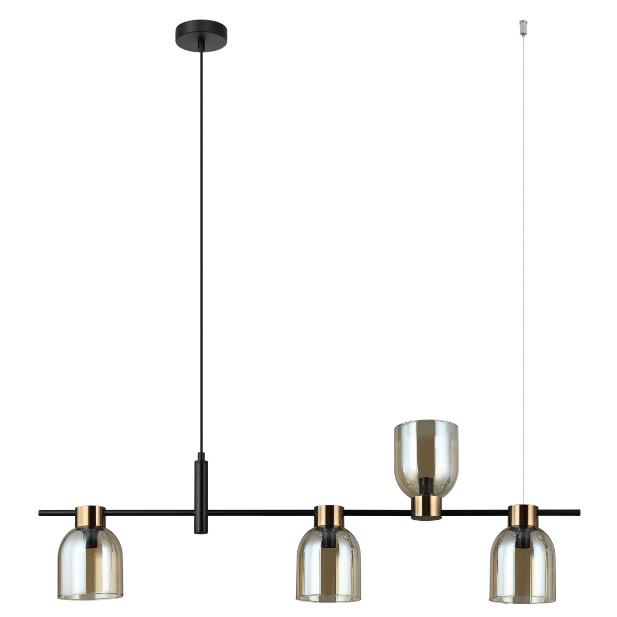Lampa wisząca asymetryczna Servio czarna 4xE14x40W metal wym:102x102x12cm IP20 Italux