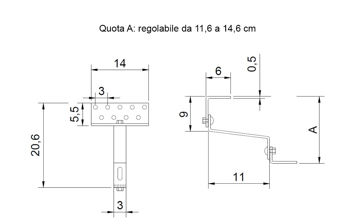 Support en acier inoxydable 1.4016 à double réglage pour la fixation de panneaux solaires thermiques ou photovoltaïques sur toiture en tuiles - 3