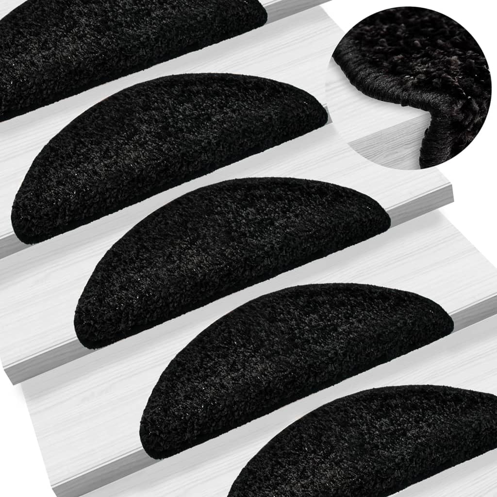 Tapis d'escalier 10 unités noir 56x17x3 cm - 2