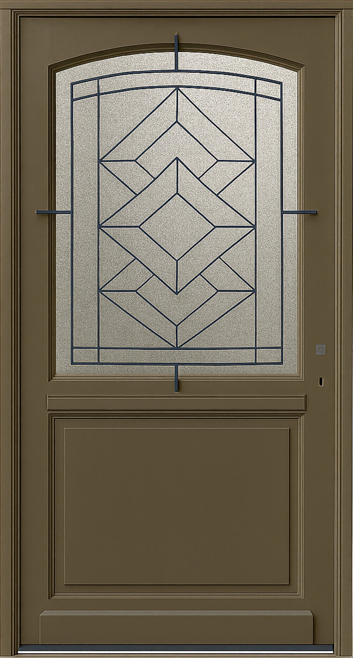 Porte D'entrée Bois Vitrée Elsie, Vert Gris Olive, H215 X L90 Cm Côte Tableau P.gauche Gd Menuiseries - 2