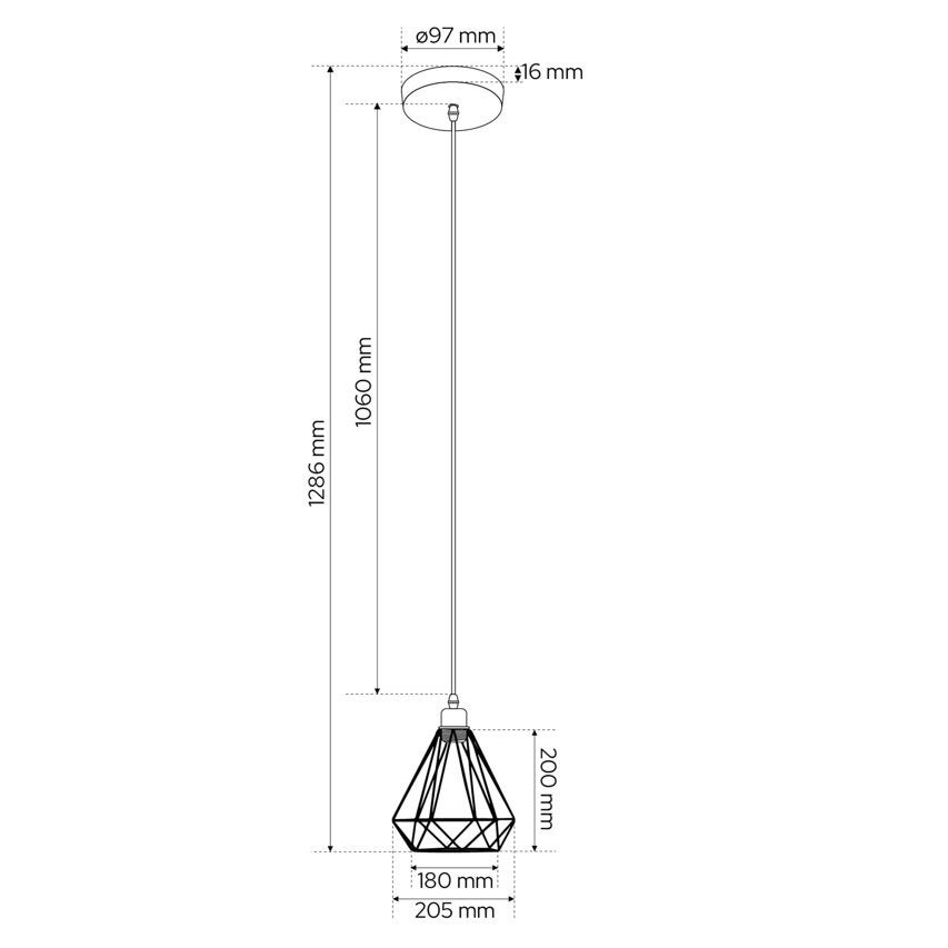 Lampa wisząca Loft Alambra Largo E27 czarna, industrialna EDO777193 EDO SOLUTIONS - 6