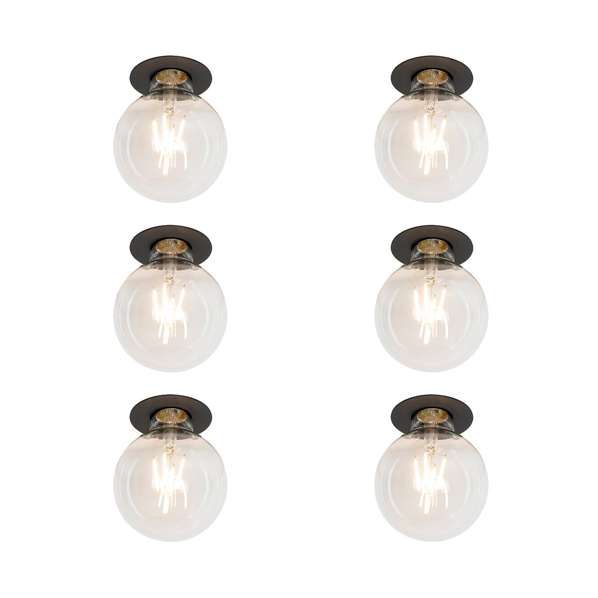 Qazqa reflektory wpuszczane - 102890 -, e27, max. 40w, kompatybilny z żarówką LED, 7cm, IP20oświetlenie wewnętrzne, zestaw 6
