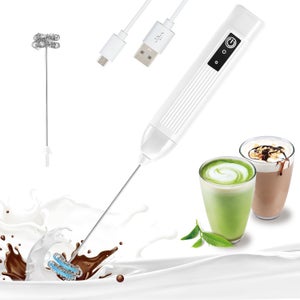 Bright Mousseur à Lait Portable Rechargeable | Mélangeur à Café électrique | Mélangeur à Matcha | Mélangeur De Boissons Pour Lait, Cappuccino, Lates, Frappe, Milkshakes, œufs, Smoothie | Mousse à Lait