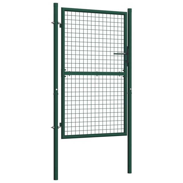 Cancello da Giardino | Cancello per Recinzione in Acciaio 100x200 cm Verde CFW24247