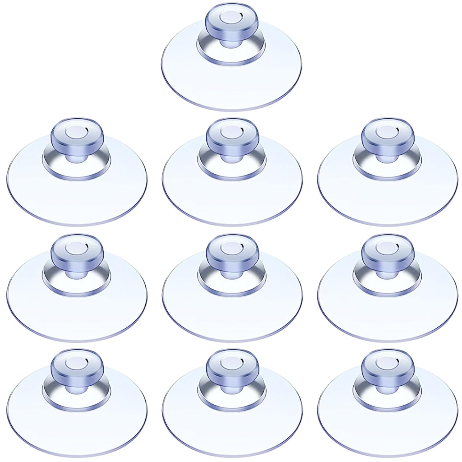 10 przyssawek, odpowiednich do wszystkich rodzajów gładkich powierzchni, szkła, płytek, łazienki, kuchni, PCV, bez haczyków (20 mm)