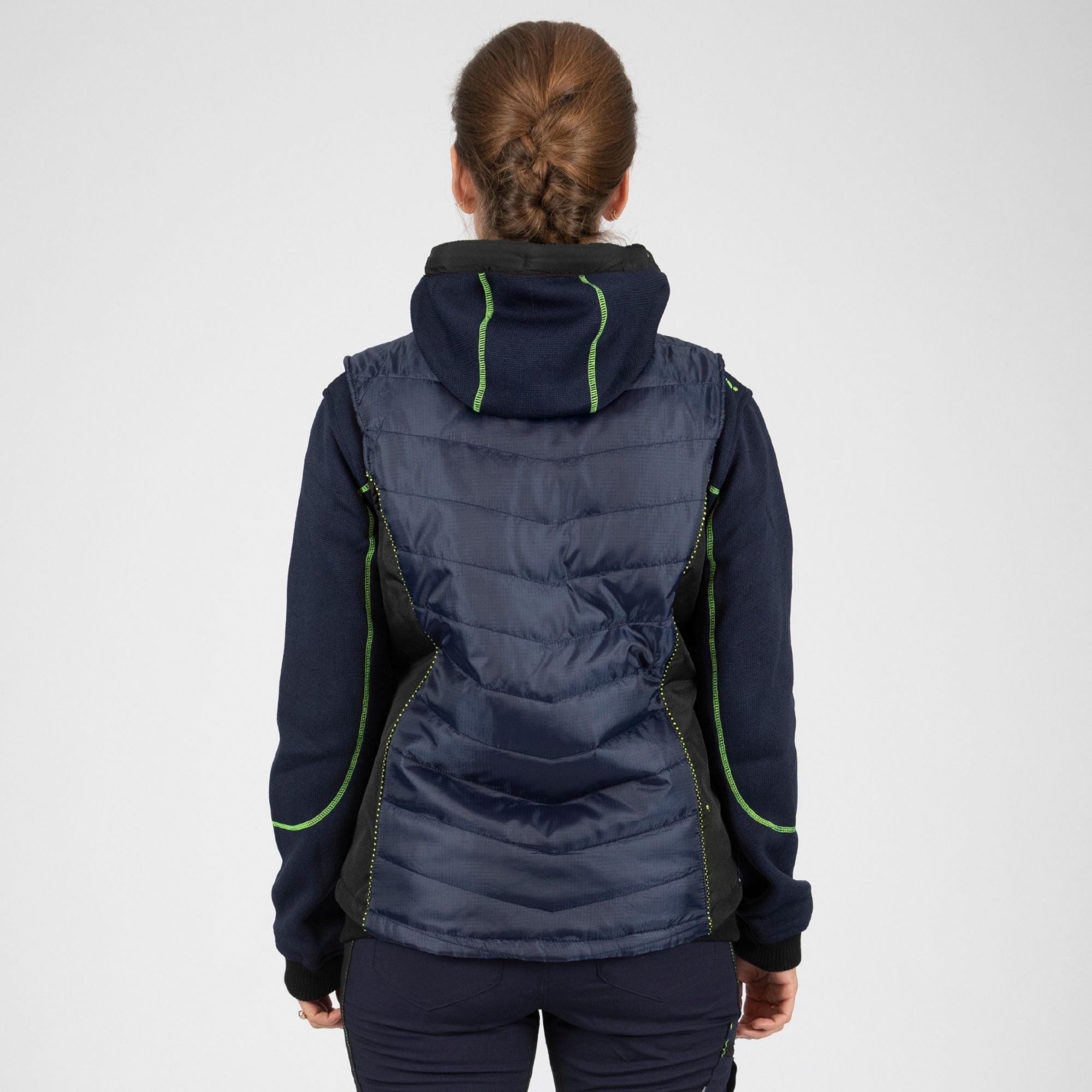 CONSTANCE - DOUDOUNE SANS MANCHES DE TRAVAIL - 1575 Marine , Jaune fluo 3XL - 3